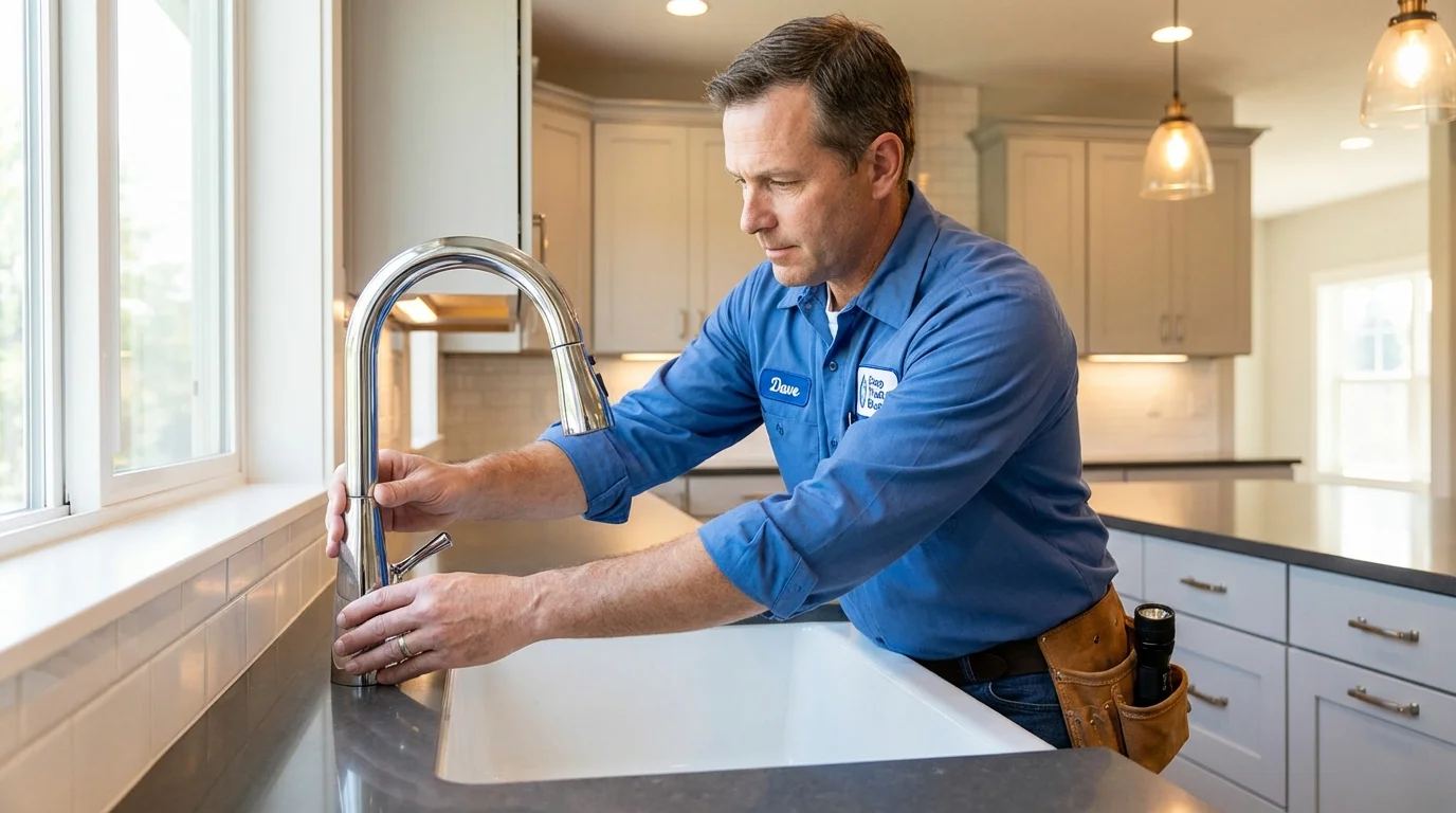 Kitchen faucet installation by Johns Plumbing LLC in Humansville