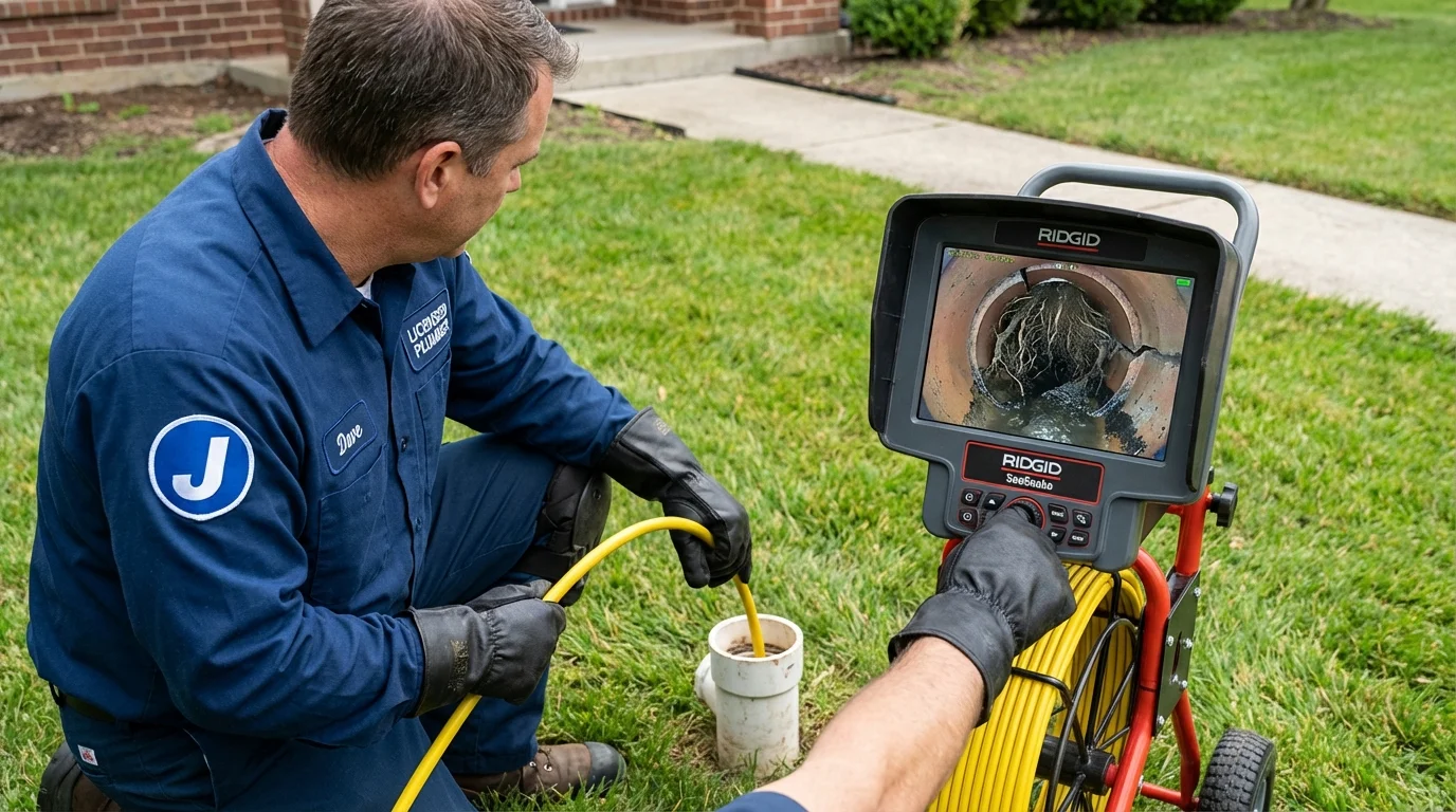 Sewer camera inspection being performed by Johns Plumbing LLC in Humansville