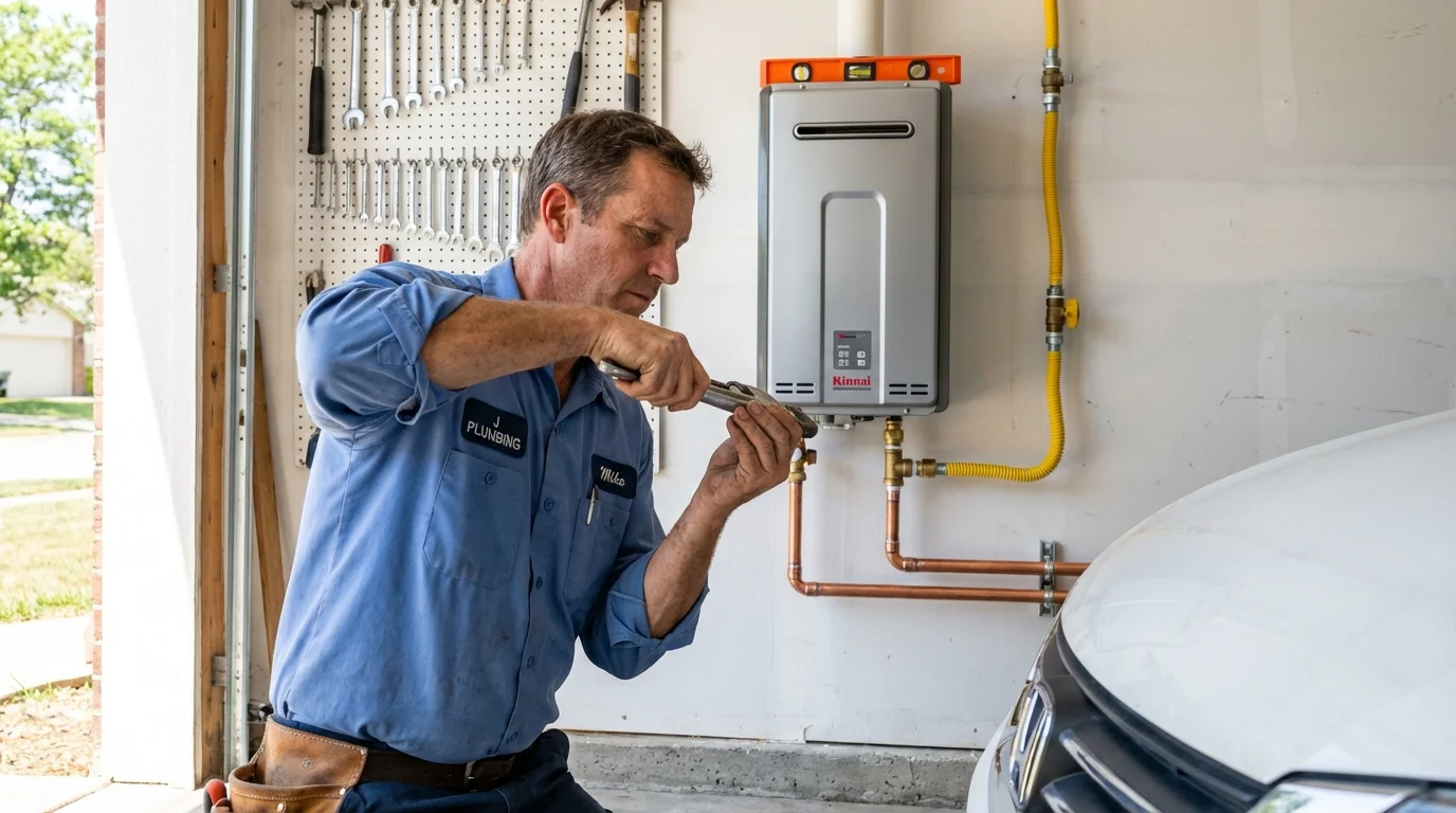 Tankless water heater installation by a Johns Plumbing LLC plumber in Humansville